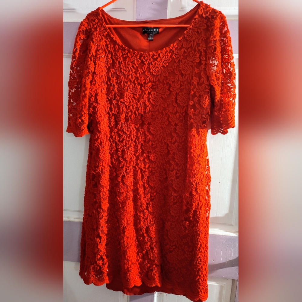 Elegant Red Lace Dress Collected Apparel